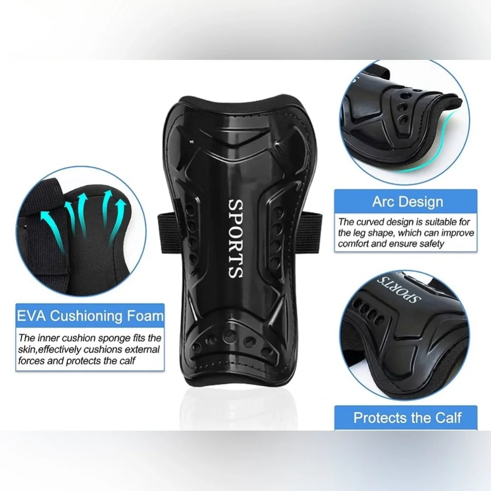 NWT Soccer Shin Guards for Youth Kids Toddler, Available in Blue or Black